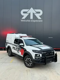 Viatura da Polícia Penal sobre pickup JAC Hunter, foto 2, transformado pela R&R Veículos Especiais
